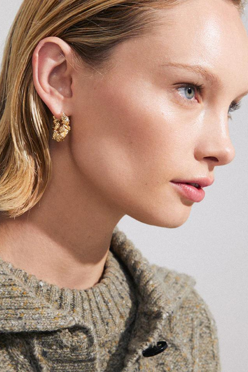 ACT GOLD PLATED HOOP EARRINGS