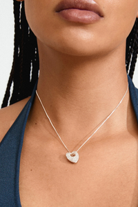 DUNE SILVER PLATED HEART NECKLACE