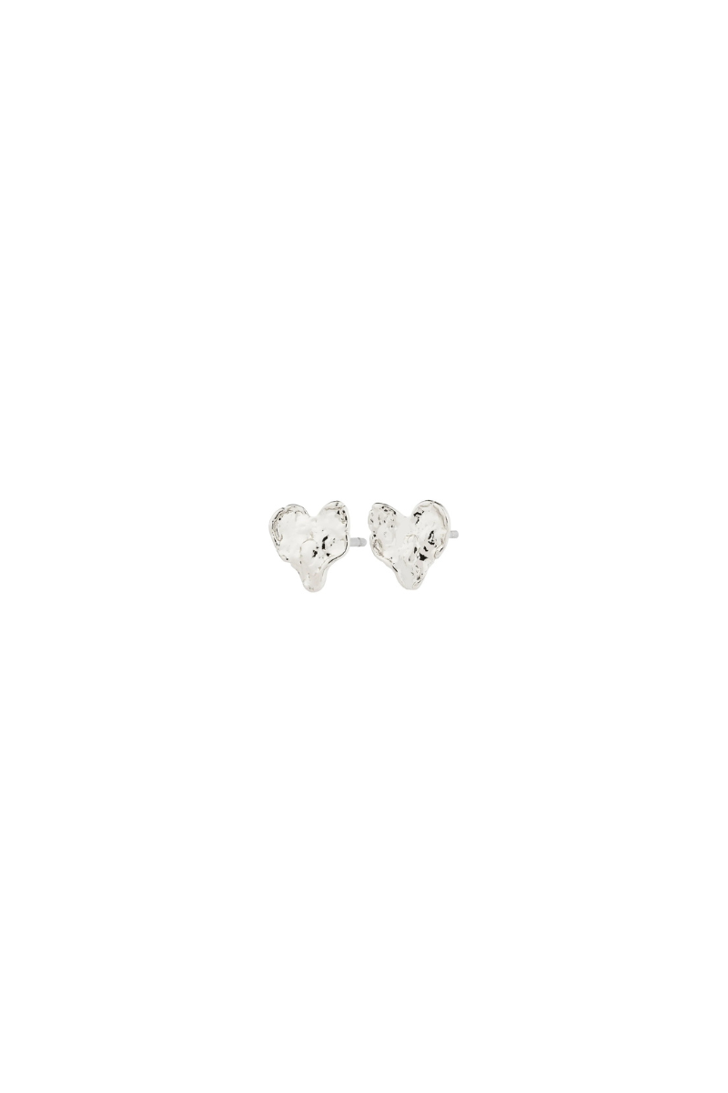 RYAN HEART STUD SILVER PLATED EARRINGS