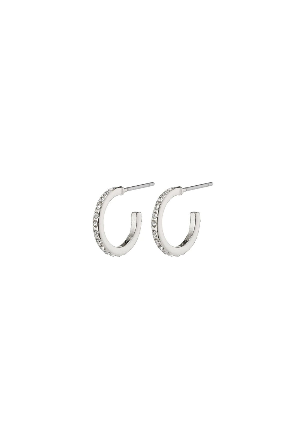 SMALL ROBERTA CRYSTAL SILVER PLATED EARRINGS
