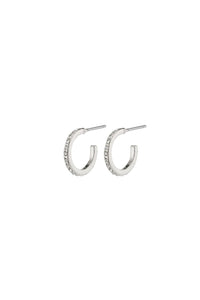 SMALL ROBERTA CRYSTAL SILVER PLATED EARRINGS