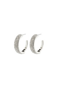 ASPEN CRYSTAL SILVER PLATED EARRINGS