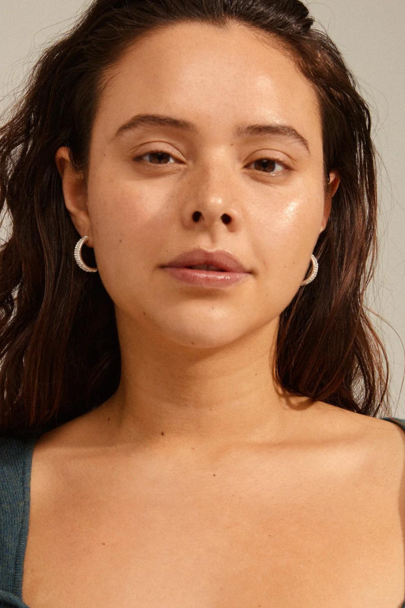 ASPEN CRYSTAL SILVER PLATED EARRINGS