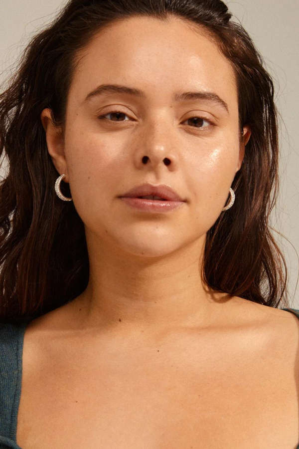 ASPEN CRYSTAL SILVER PLATED EARRINGS