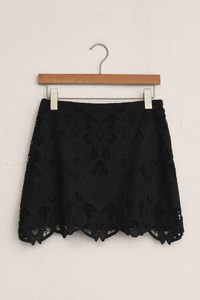 SIREN EMBROIDERED LACE MINI SKIRT
