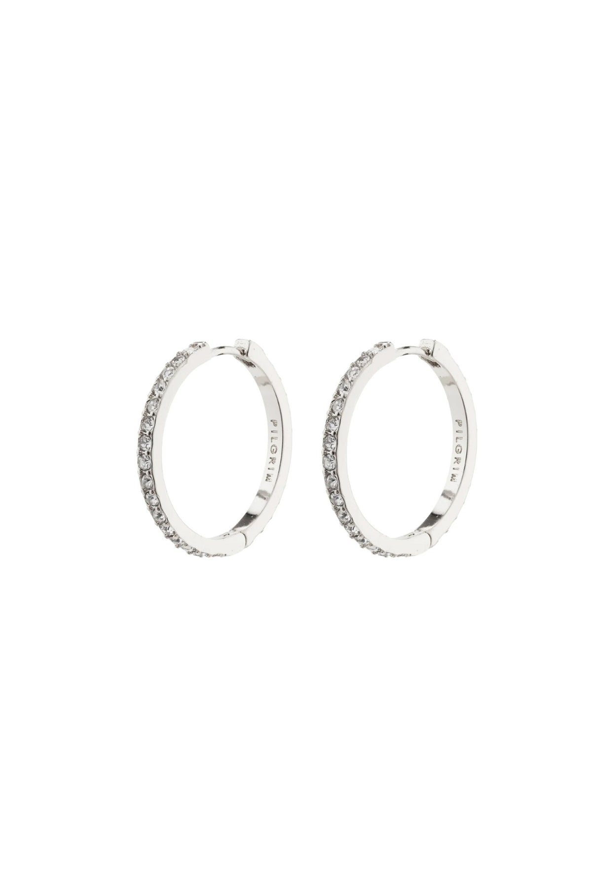 EBNA LARGE SILVER PLATED EARRINGS