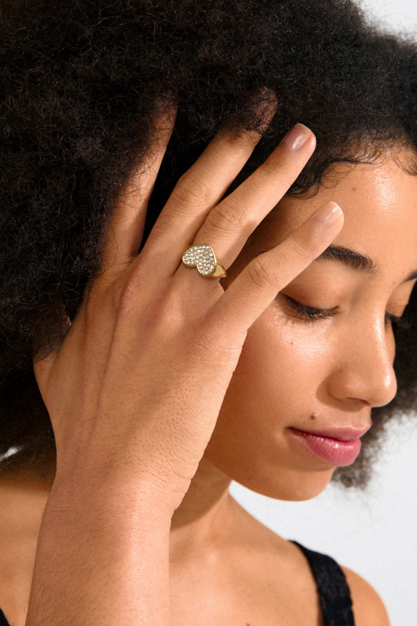 EMMETT HEART GOLD PLATED RING