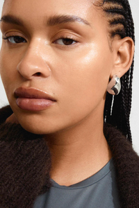 DUNE SILVER PLATED LARGE CHUNKY EARRING