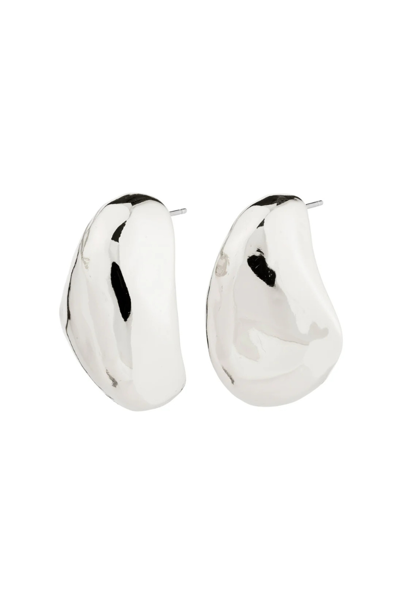 DUNE SILVER PLATED LARGE CHUNKY EARRING