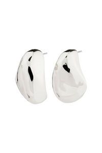 DUNE SILVER PLATED LARGE CHUNKY EARRING