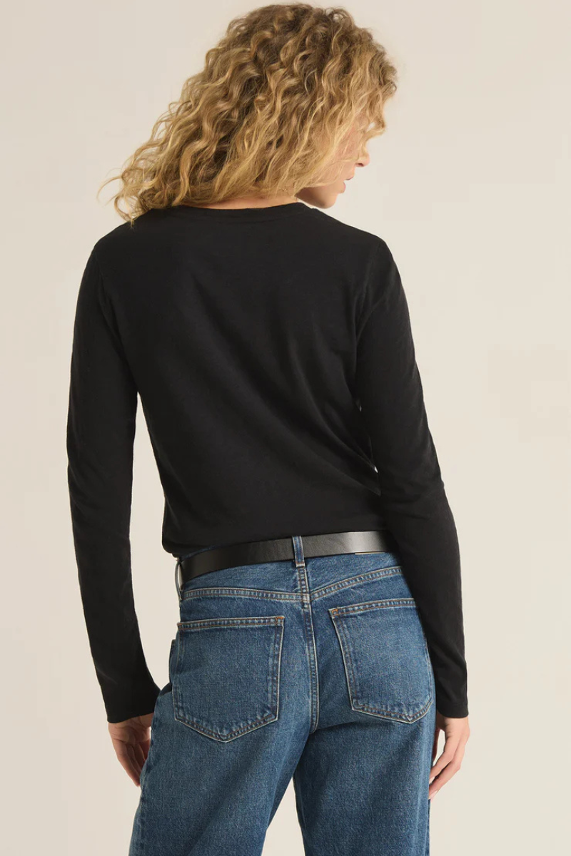 MODERN SLUB LONG SLEEVE TEE-BK