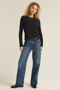 MODERN SLUB LONG SLEEVE TEE-BK