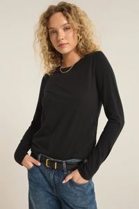 MODERN SLUB LONG SLEEVE TEE-BK