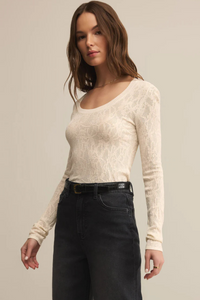 TIBI SCOOP MESH TOP-CR