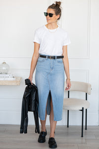 LUMIE DENIM MIDI SKIRT