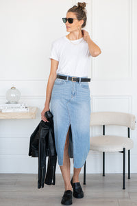 LUMIE DENIM MIDI SKIRT