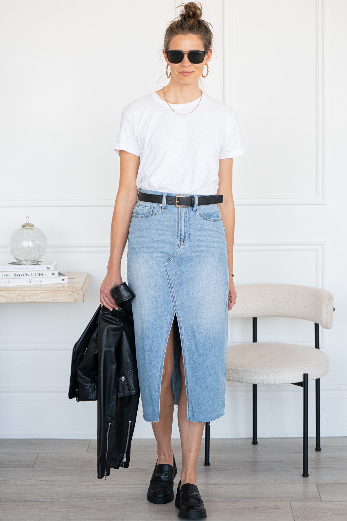 LUMIE DENIM MIDI SKIRT