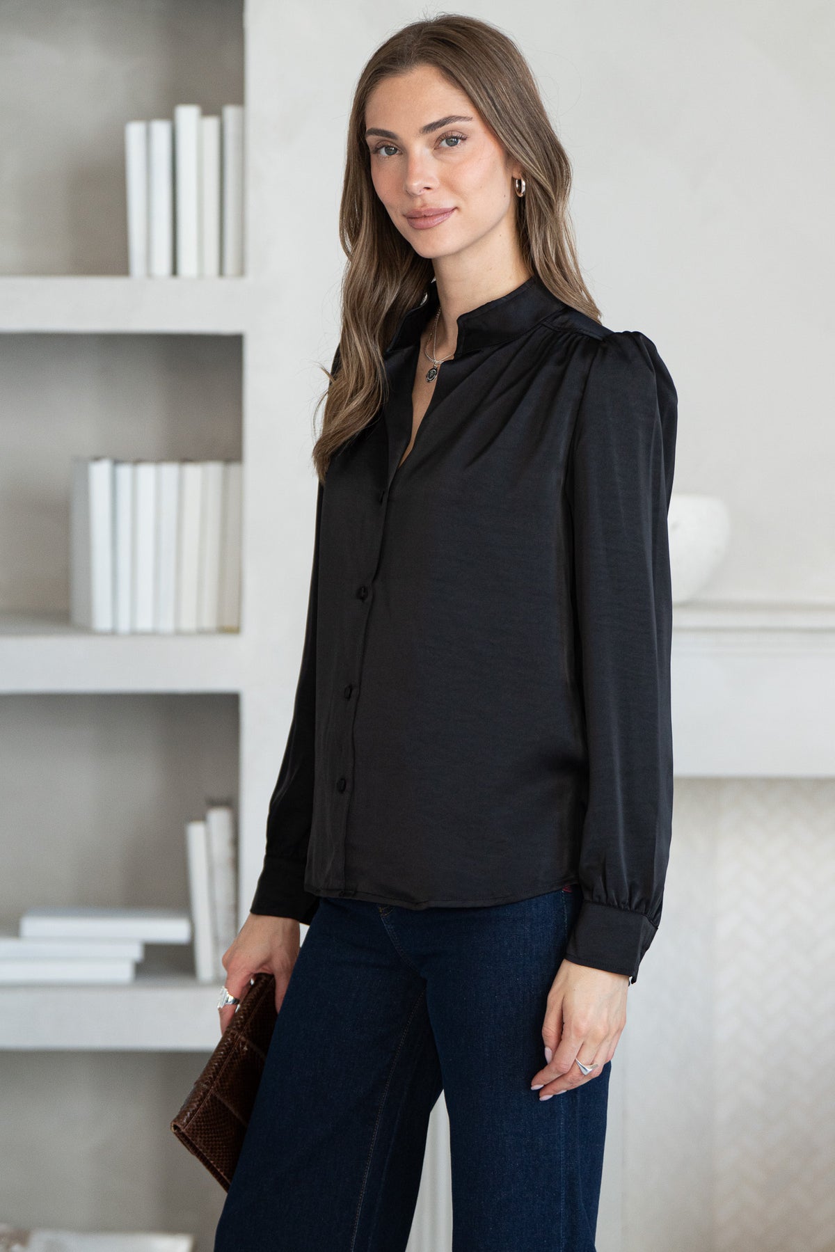 WHY NOT ME SATIN BLOUSE