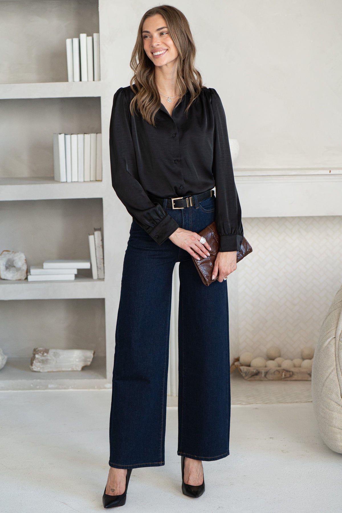 WHY NOT ME SATIN BLOUSE