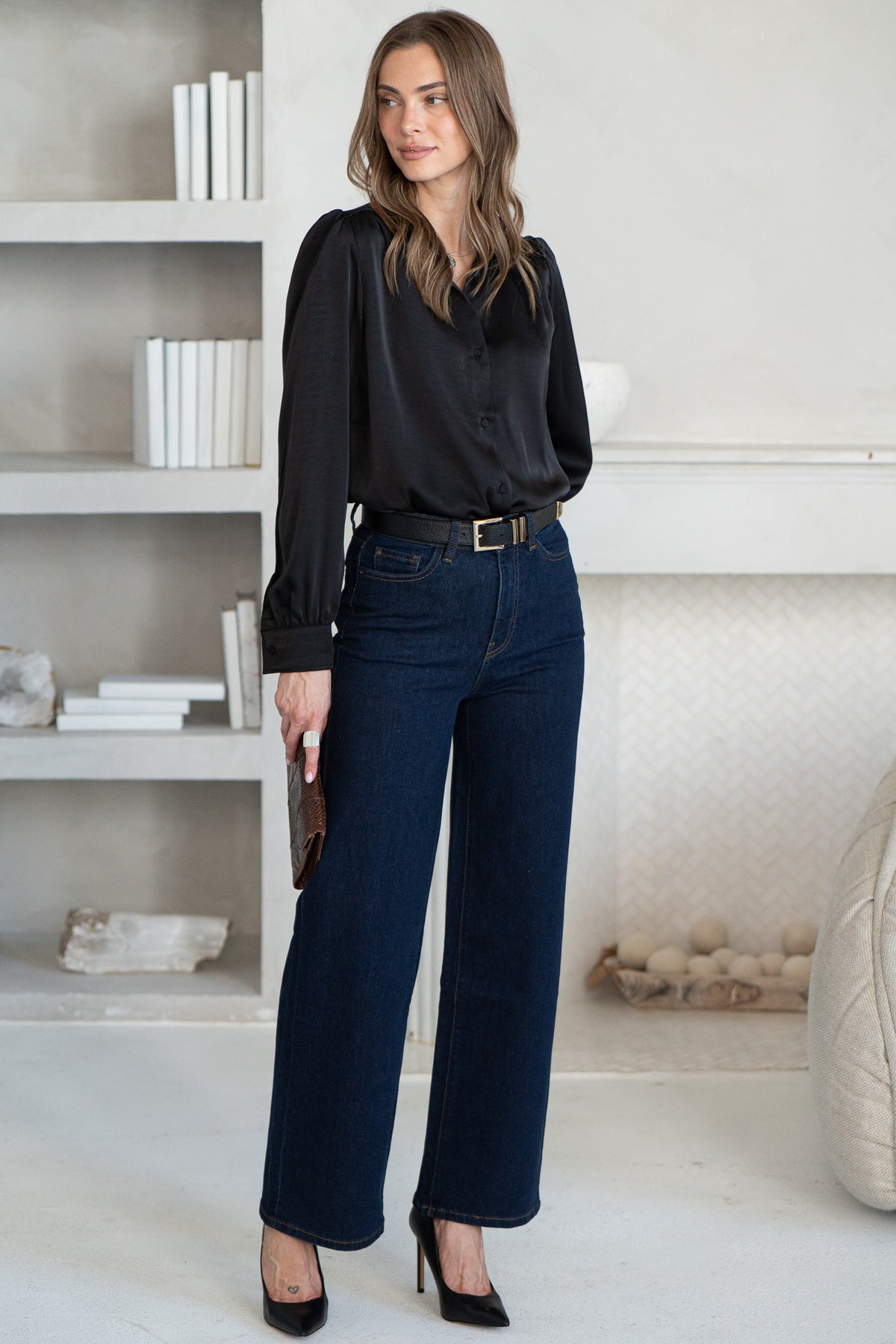 WHY NOT ME SATIN BLOUSE