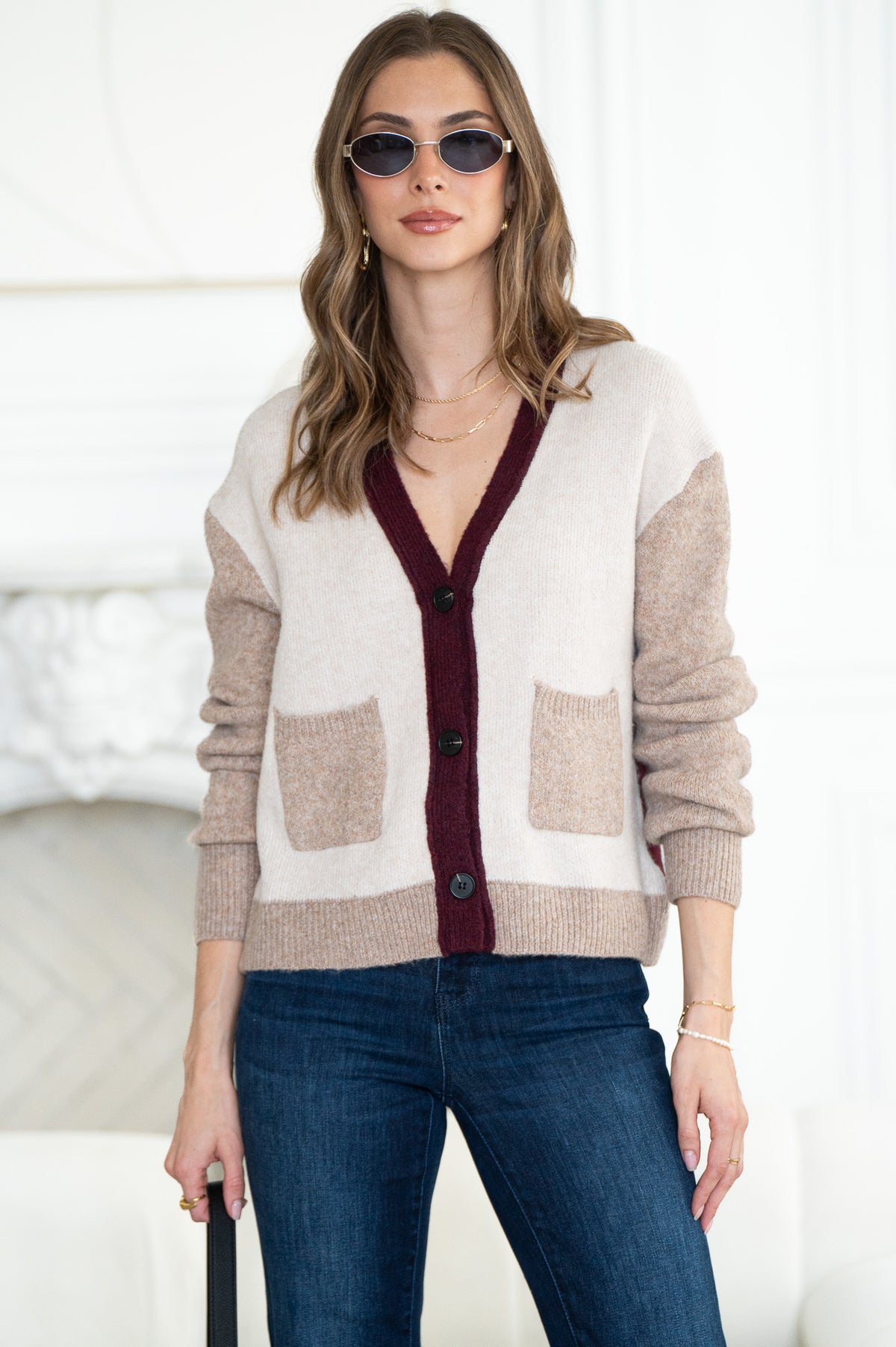LINDEN COLOURBLOCK CARDIGAN