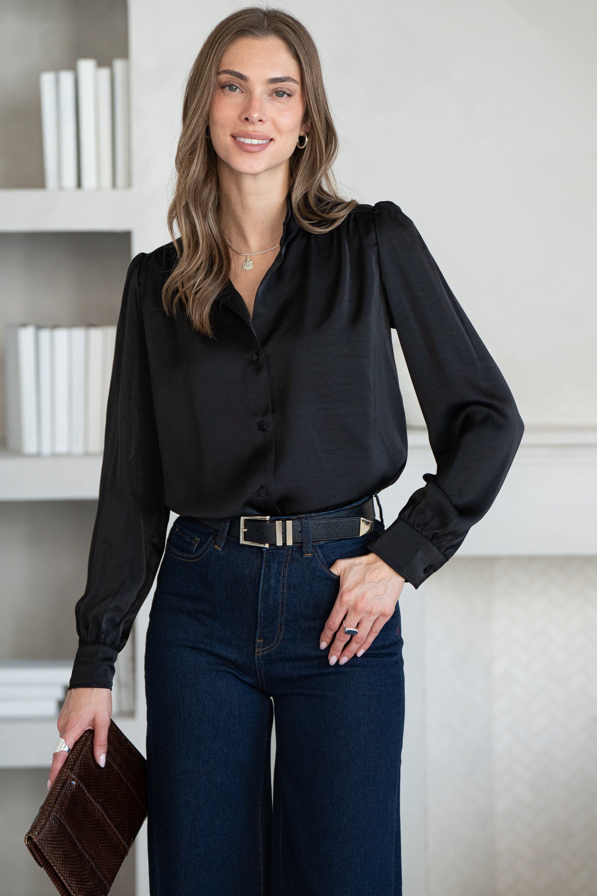 WHY NOT ME SATIN BLOUSE