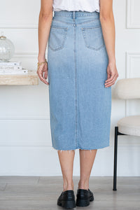 LUMIE DENIM MIDI SKIRT