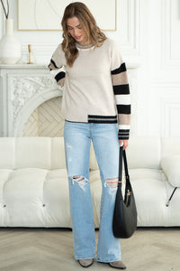 REED ARM STRIPE SWEATER