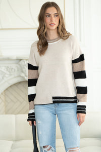 REED ARM STRIPE SWEATER