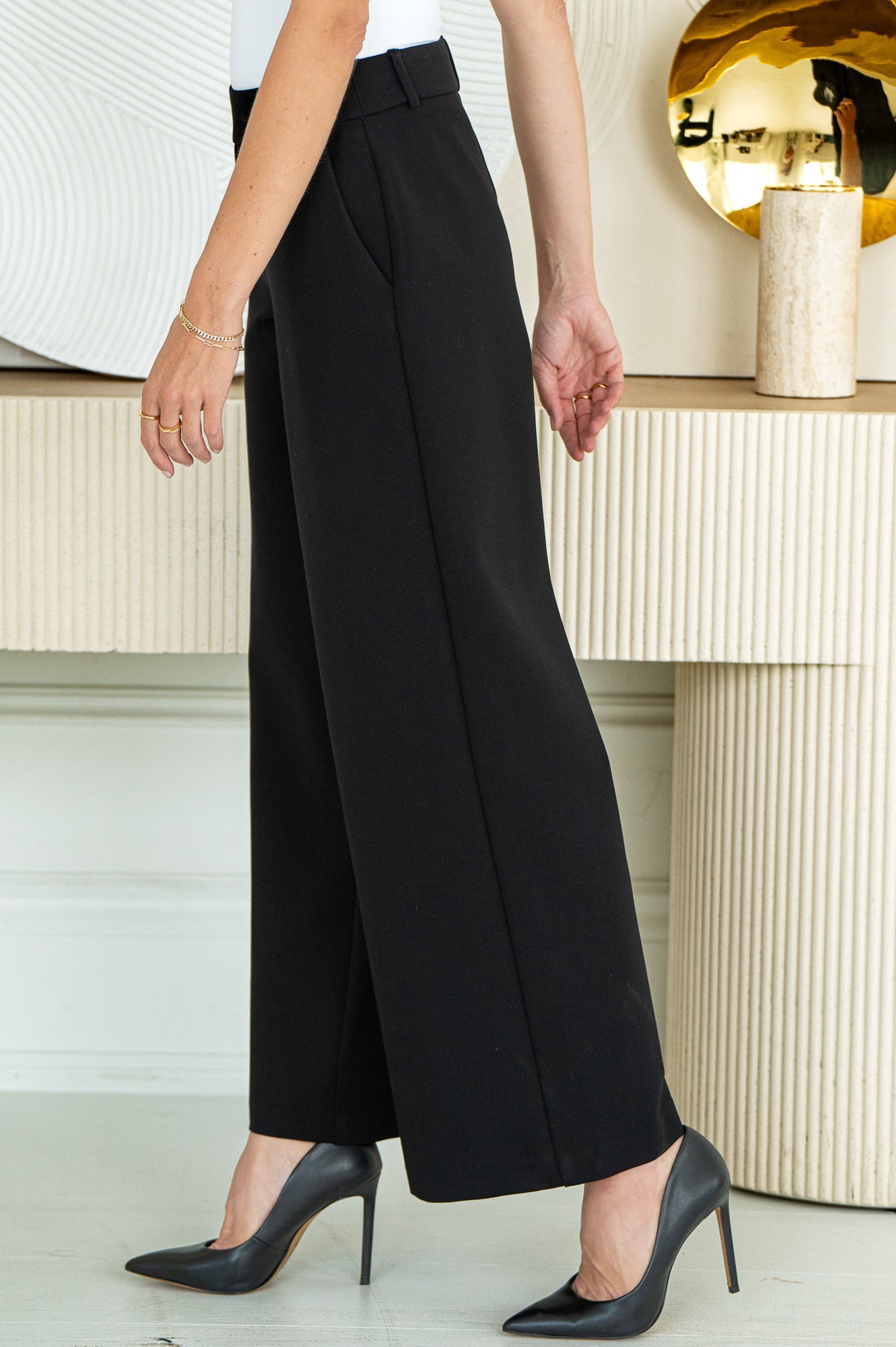 AUDREY WIDE LEG DRESS PANTS-BK