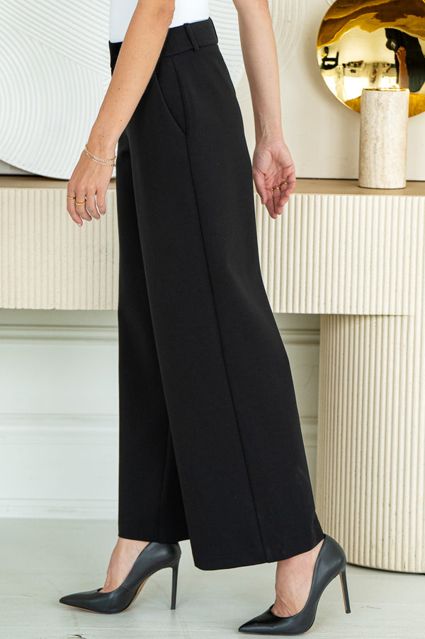 AUDREY WIDE LEG DRESS PANTS-BK