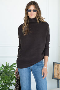ROWYN RIBBED MOCKNECK SWEATER-BR