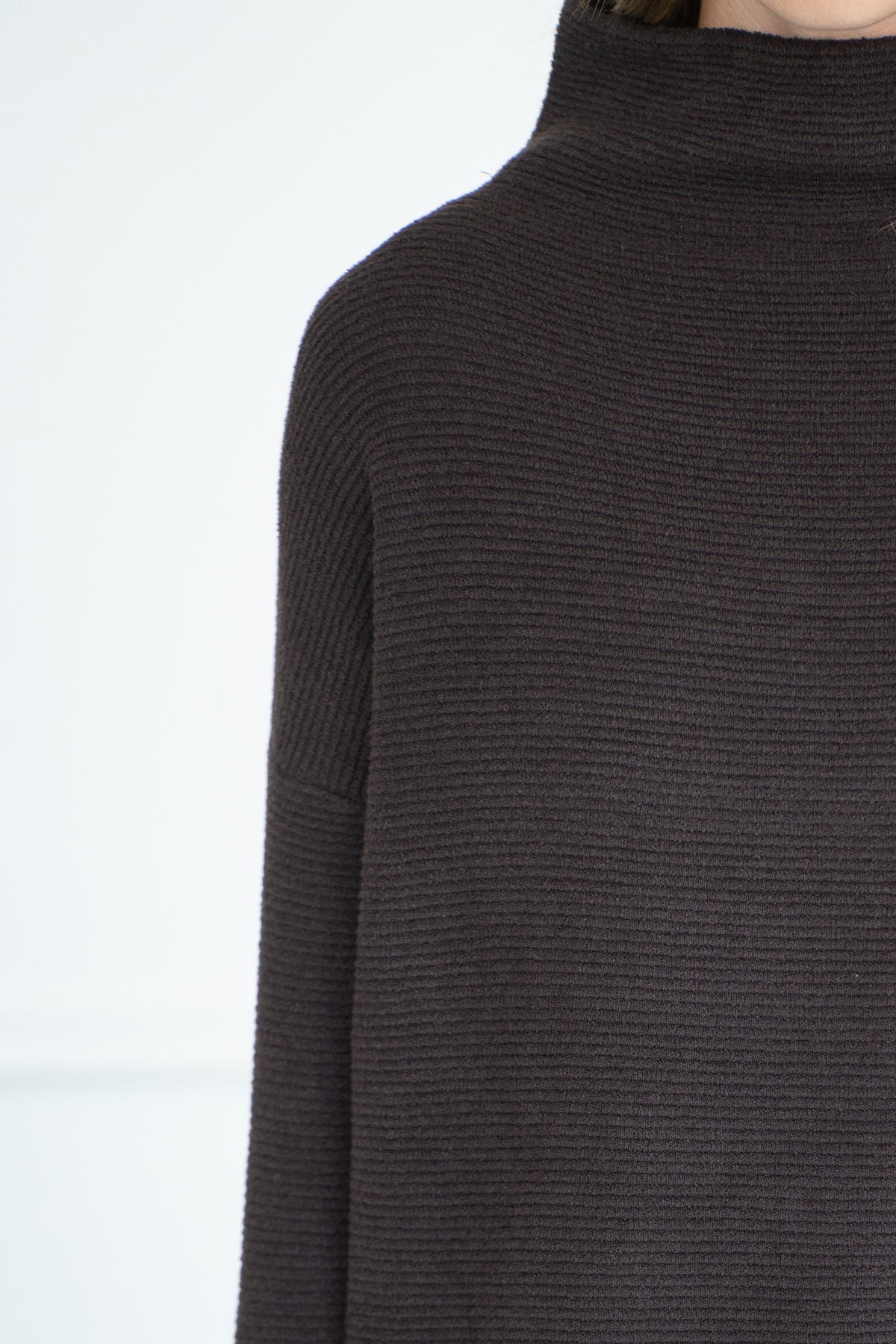 ROWYN RIBBED MOCKNECK SWEATER-BR