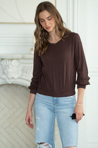 NEO ELASTIC HEM L/S TEE-BR