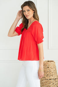 FAWN SQUARE NECK BLOUSE-CO