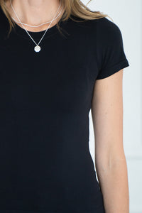 THE GETAWAY FITTED TEE-BK