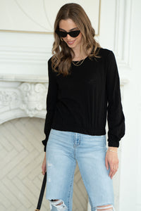 NEO ELASTIC HEM L/S TEE-BK