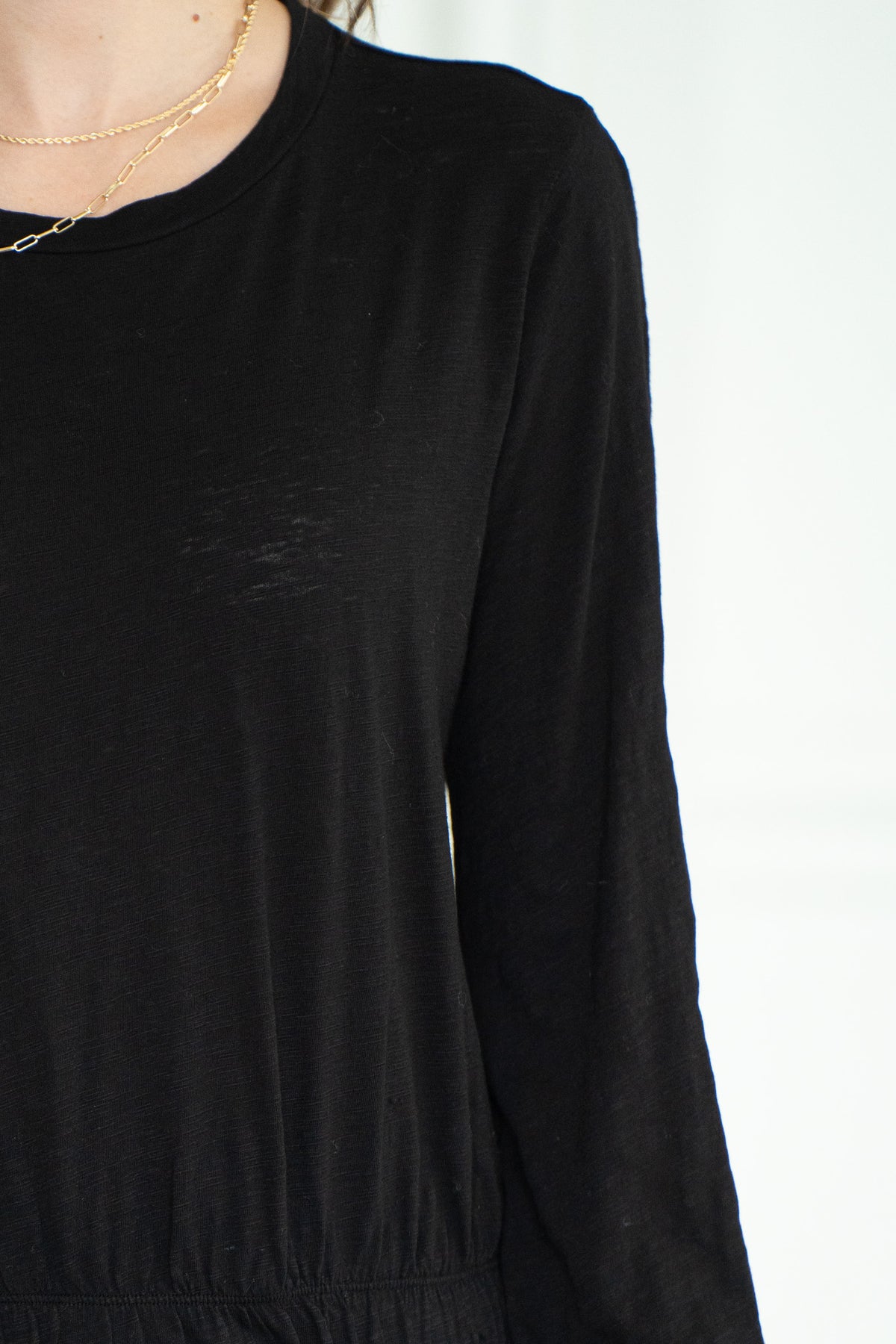 NEO ELASTIC HEM L/S TEE-BK