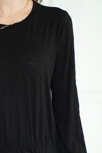 NEO ELASTIC HEM L/S TEE-BK
