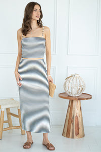 CAFFARI STRIPE STRETCH TOP