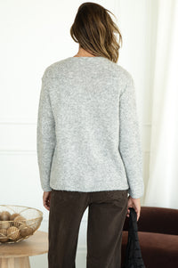 LOVE STORY TIE FRONT CARDIGAN-GY