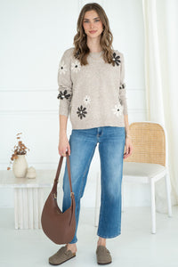 FLORAL SWEATER-BR