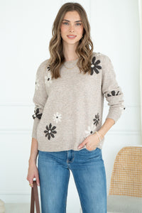 FLORAL SWEATER-BR