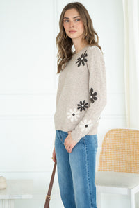 FLORAL SWEATER-BR