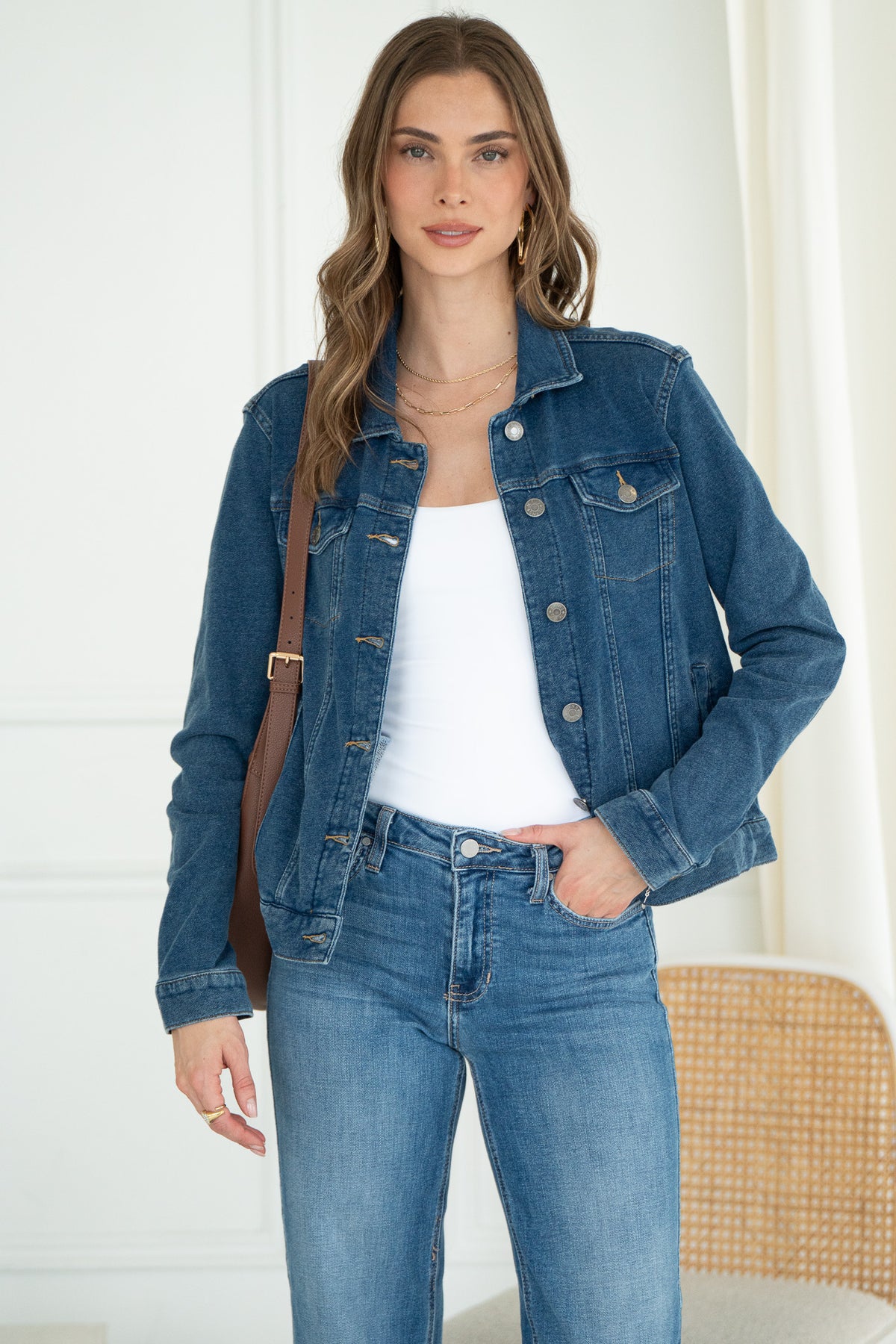 BROOKE DENIM SWEATSHIRT JACKET-BL