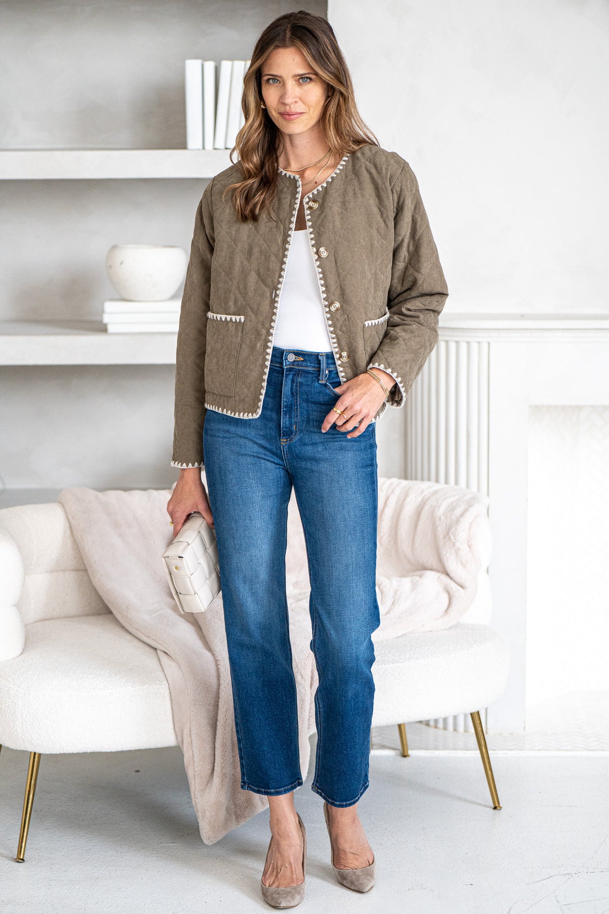 MAIA QUILTED WHIPSTITCH JACKET