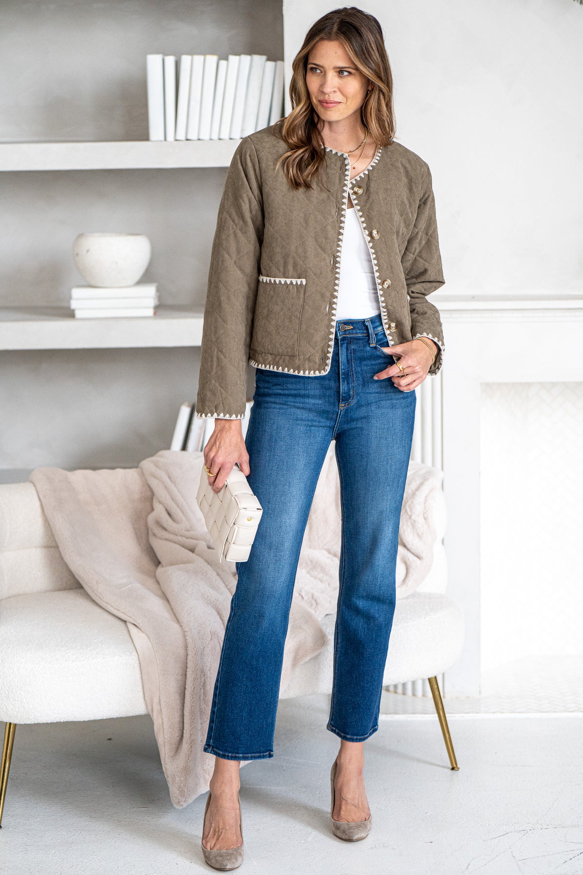 MAIA QUILTED WHIPSTITCH JACKET