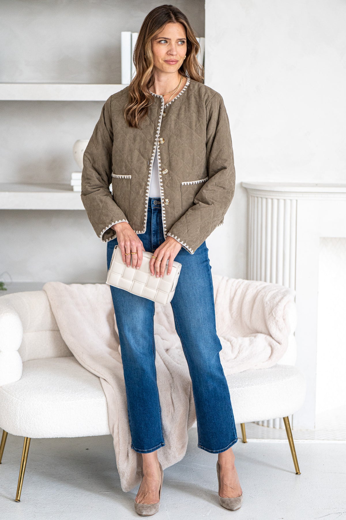 MAIA QUILTED WHIPSTITCH JACKET