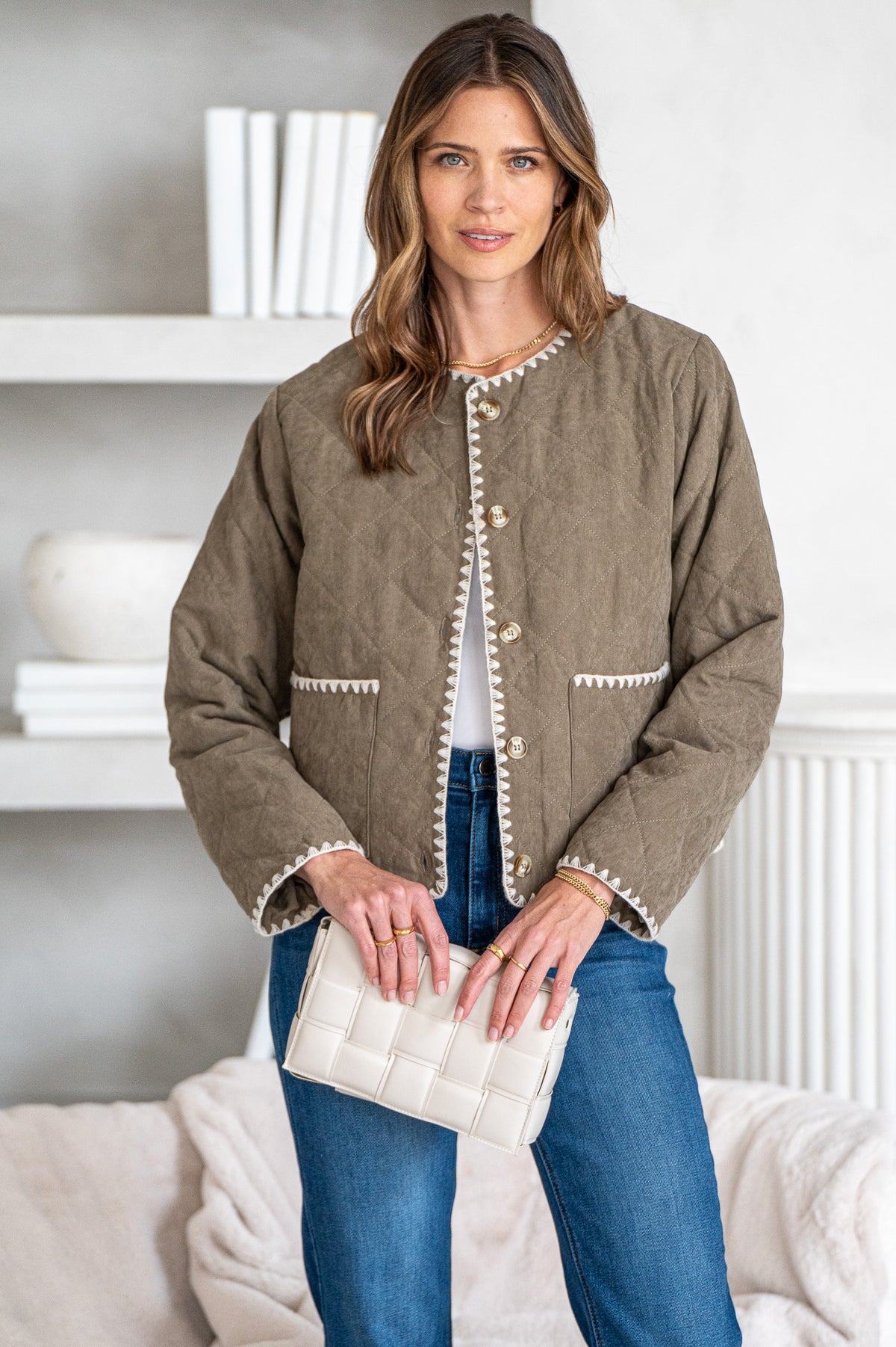 MAIA QUILTED WHIPSTITCH JACKET