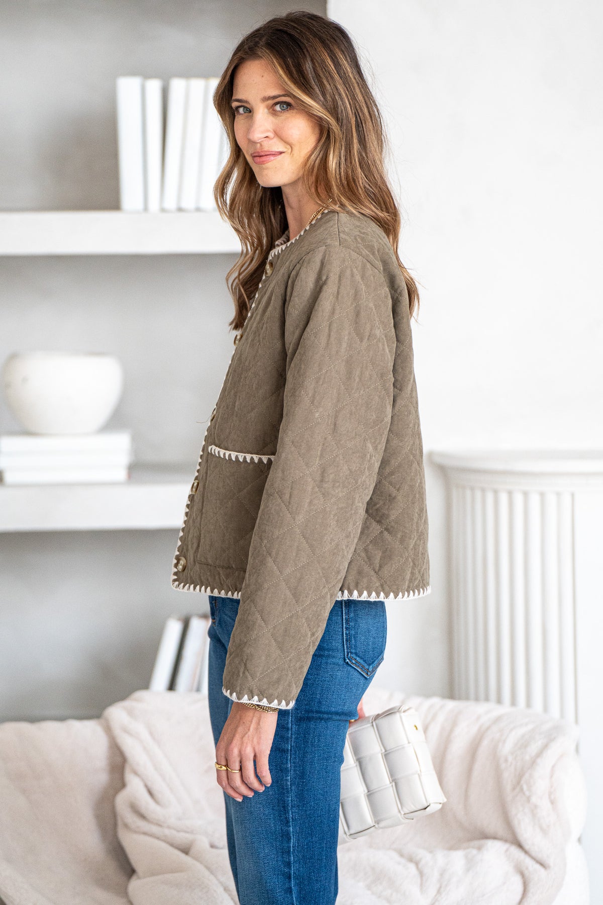 MAIA QUILTED WHIPSTITCH JACKET